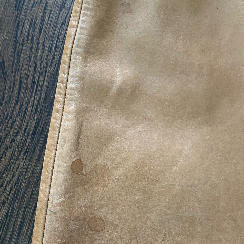 LA CONDESA 26’ Vintage light Brown Leather Skirt from Italy - Picture 10 of 11